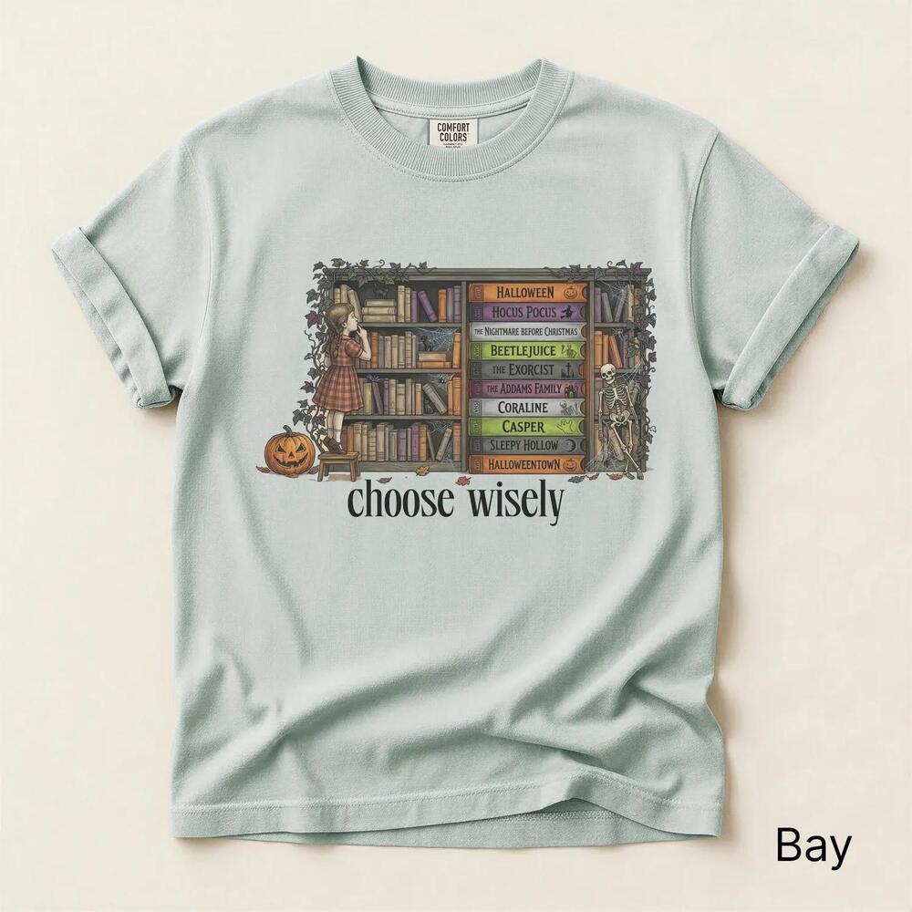 Halloween Movie Choose Wisely VHS Horror Shelf T Shirt